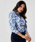 Collar Band Attached Printed Three Quarter Sleeve Top